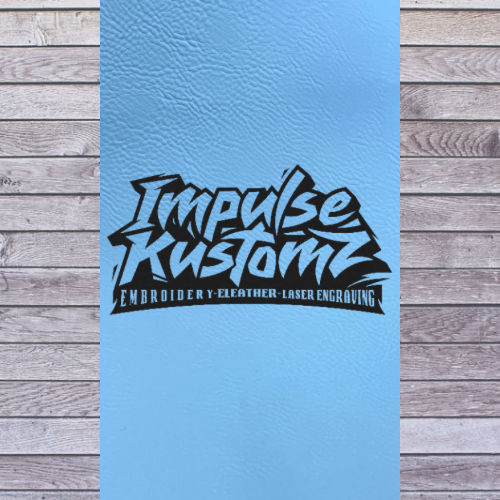 Leatherette Sheets 12" x 24" - Sky Blue/Black with adhesive