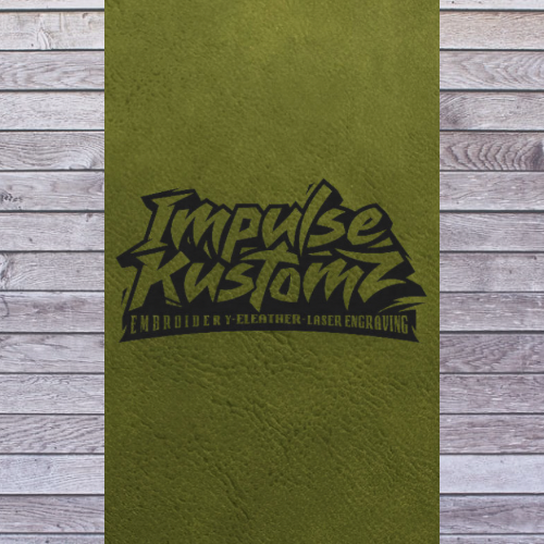 Leatherette Sheets 12" x 24" - Olive Green/Black with adhesive